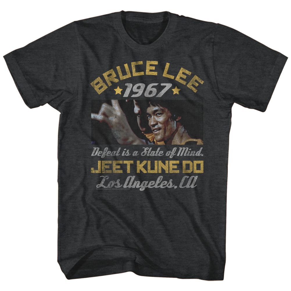 BRUCE LEE-BOX SMIRK-BLACK HEATHER ADULT S/S TSHIRT