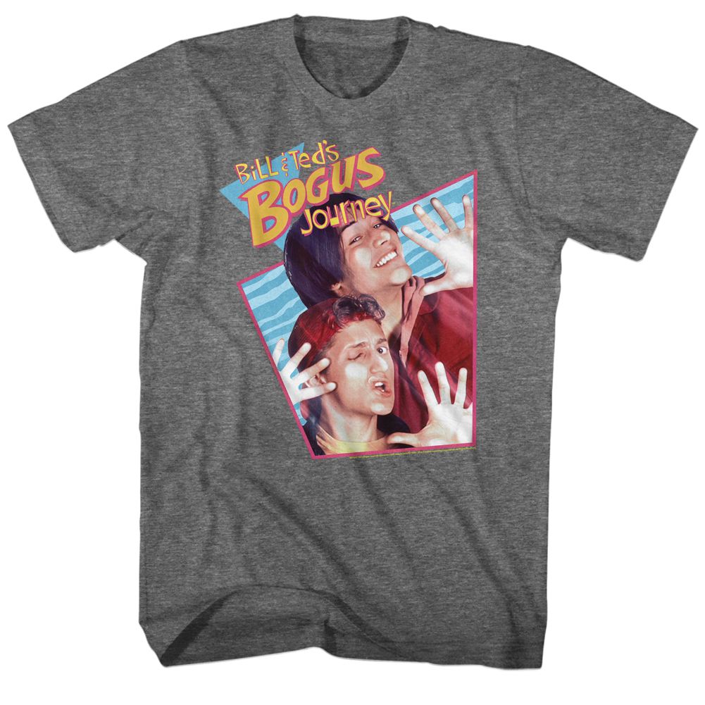 BILL AND TED-BOGUS RHOMBUS W TEXTURE-GRAPHITE HEATHER ADULT S/S TSHIRT
