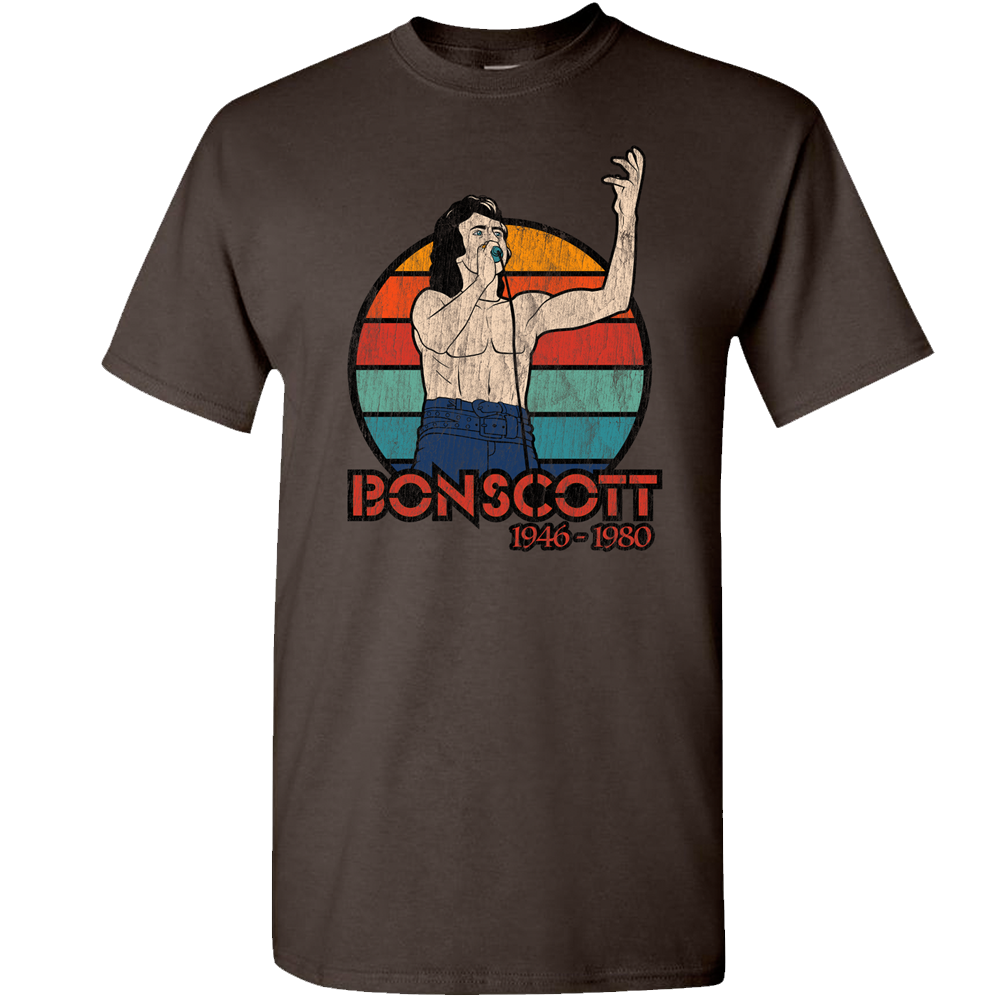 Bon Scott Vintage Vector Circle T-Shirt