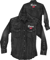 Thumbnail for Coors Black Denim Button Up Shirt