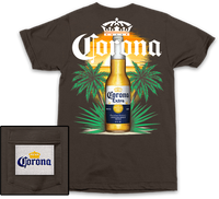 Thumbnail for Corona Bottle Sunset w/ Pocket Patch T-Shirt