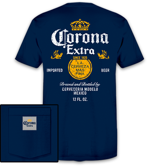 Corona Distress Back w/ Front Left Pocket T-Shirt