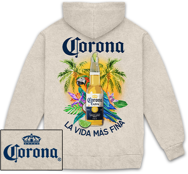 Corona Tropical Parrot Mineral Wash Hoodie