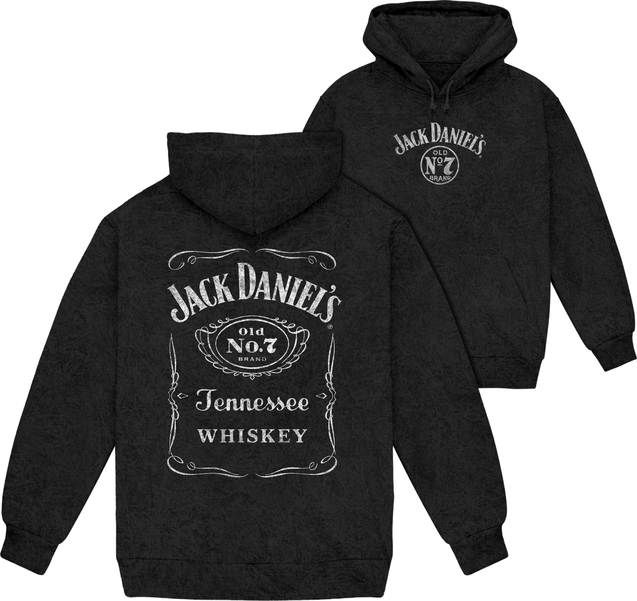 Jack Daniels Mineral Wash Label Hoodie