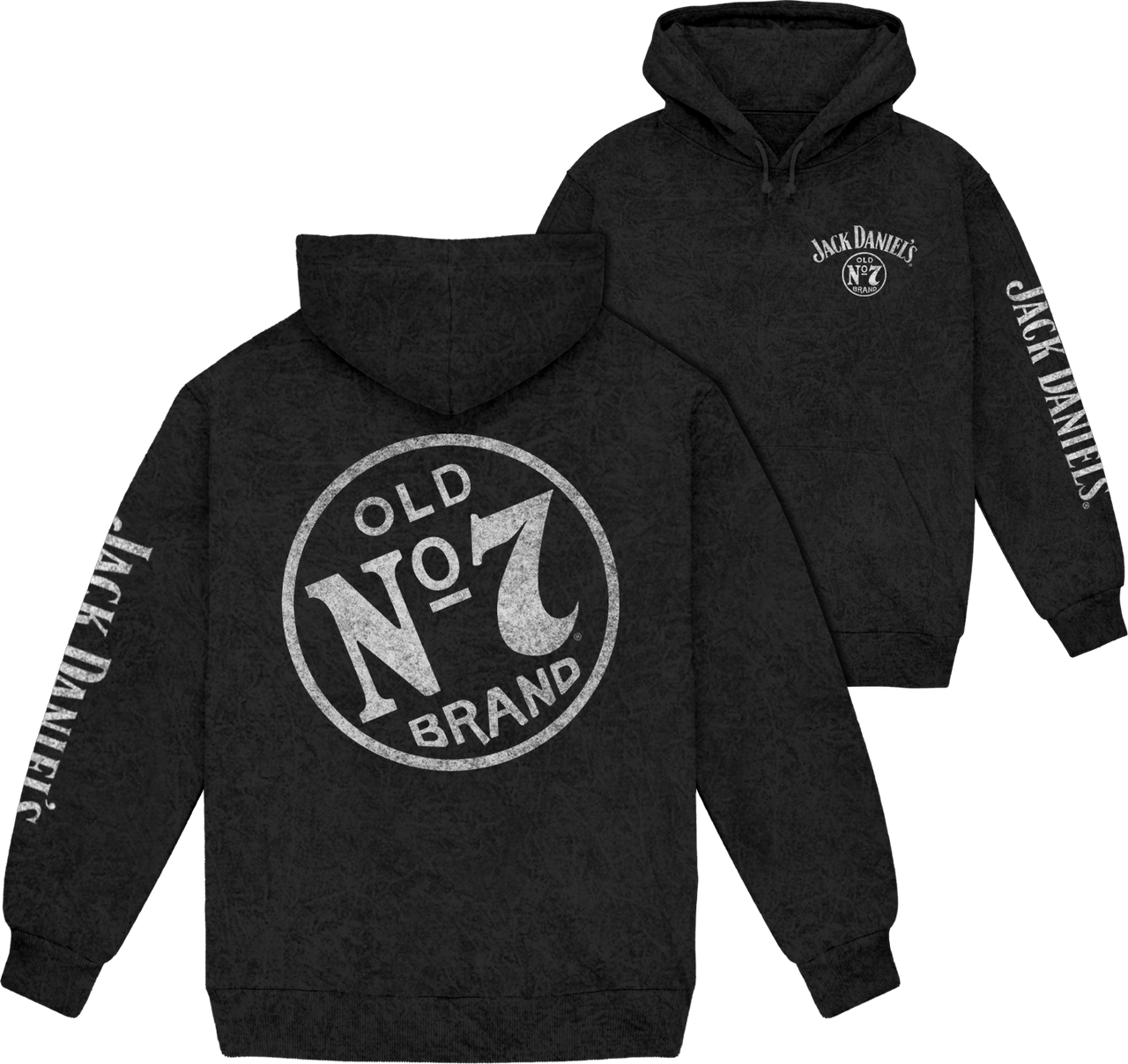 Jack Daniels Mineral Wash Label No 7 Hoodie