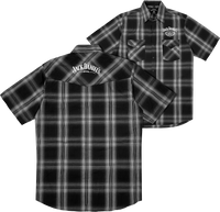 Thumbnail for JD Dark Cotton Plaid Short Sleeve Shirt