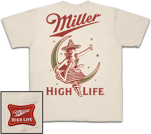 Miller High Life Moon Embroidered T-Shirt