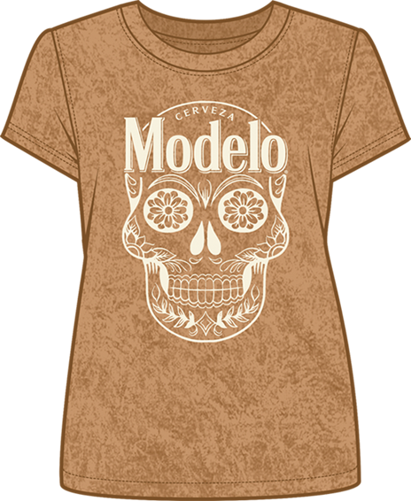 Modelo Skull Ladies Min Wash T-Shirt