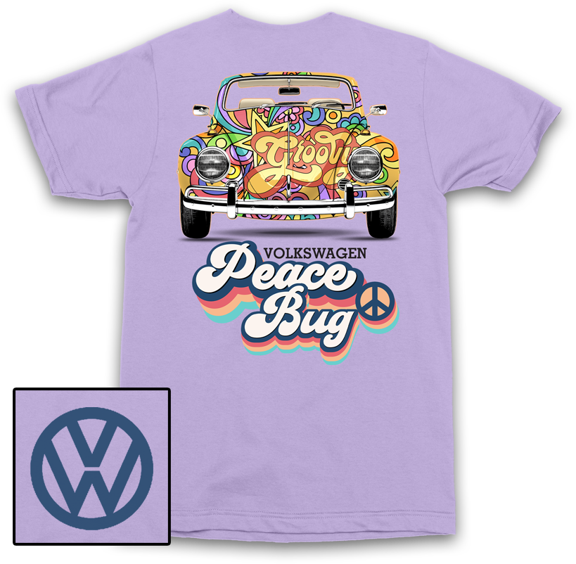 VW Peace Bug Lavender T-Shirt