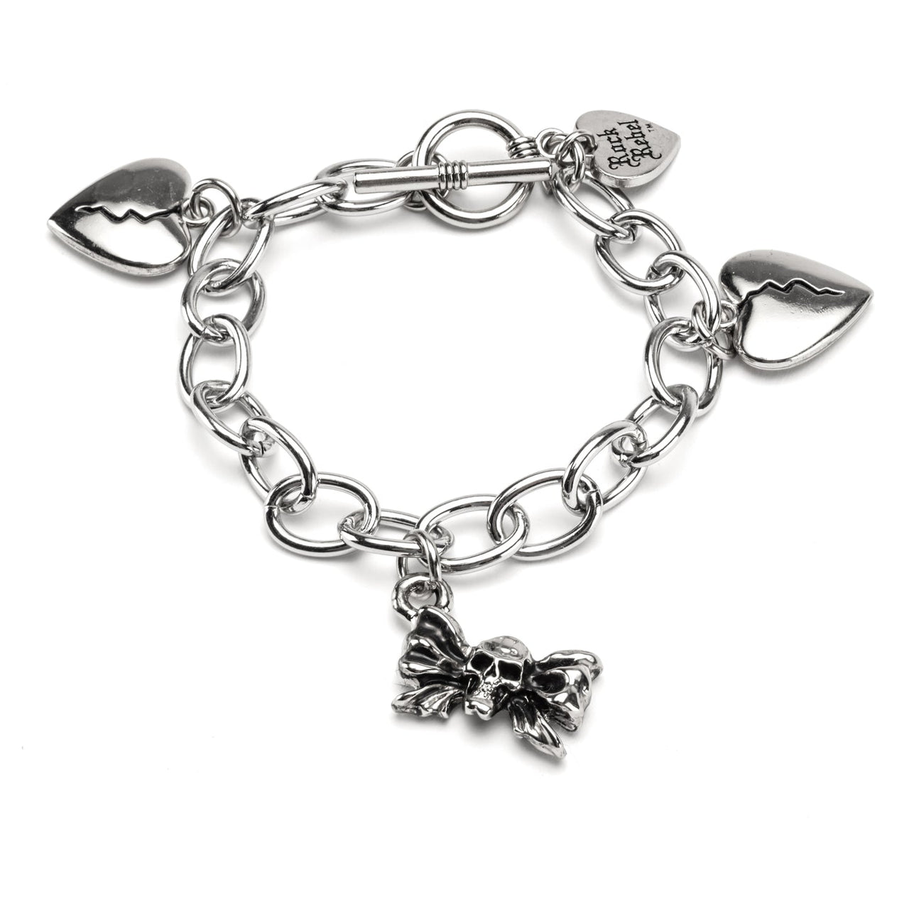 Skull Bow Charm Bracelet
