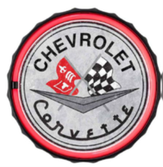 CHEVY CORVETTE- 12" ROUND LED ROPE SIGN - (2 PC PPK - $14.25 EACH)