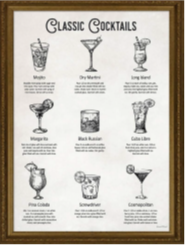 Thumbnail for 18X24 - CLASSIC COCKTAILS FRAMED ART- (2 PC PREPACK - $12.00 EACH)