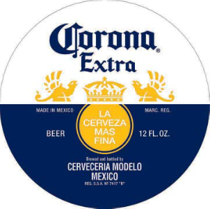 CORONA EXTRA DOMED METAL SIGN - 15" ROUND- (2 PC PREPACK - $5.50 EACH)