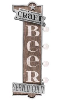 Thumbnail for 25x7 - CRAFT BEER 2 SIDED METAL SIGN - WITH LED BULBS- (2 PC PREPACK - $22.00 EACH)