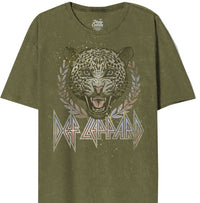 Thumbnail for DEF LEPPARD MINERAL WASH GREEN HOOD OVERSIZE TEE