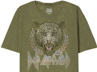 Thumbnail for DEF LEPPARD MINERAL WASH GREEN HOOD OVERSIZE CROP TEE