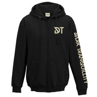 Thumbnail for Dark Tranquillity Logo Skull Sleeve Zip Hoodie