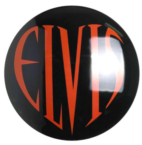 ELVIS HEART DOMED METAL SIGN - 15" ROUND- (2 PC PREPACK - $5.50 EACH)