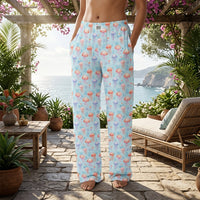Thumbnail for Model in relaxed pose wearing Jellyfish Lounge Pants outdoors in garden with flowing fabric and coastal vibe.