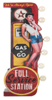 25x8 - FULL SERVICE STATION - 2 SIDED METAL SIGN - WITH LED BULBS- (2 PC PREPACK - $25.00 EACH)