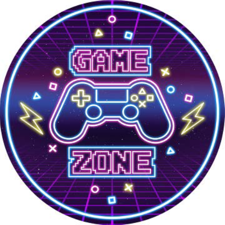 GAME ZONE DOMED METAL SIGN - 15" ROUND- (2 PC PREPACK - $5.50 EACH)