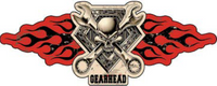 Thumbnail for 25” x 10” - GEARHEAD - SHAPED AND EMBOSSED METAL SIGN - (2 PC PREPACK - $9.00 EACH)