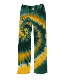 Thumbnail for BRIEF INSANITY Green and Gold State Tie-Dye Pajama Pants