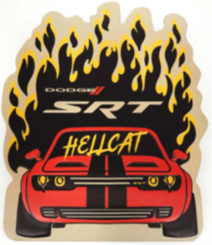 14.40” x 17.35” - SRT HELLCAT - SHAPED AND EMBOSSED METAL SIGN - (2 PC PREPACK - $9.00 EACH)