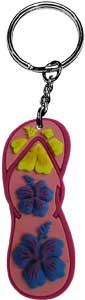 Flip Flop Rubber Keychain - 3 pc prepack