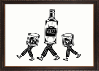 20X16 - LEGGY BEVERAGE FRAMED ART- (2 PC PREPACK - $12.00 EACH)