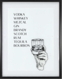 Thumbnail for 22X28 - DRINK LIST FRAMED GLASS ART- (2 PC PREPACK - $15.00 EACH)