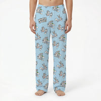 Thumbnail for Model wearing Bugs Bunny lounge pants with Looney Tunes print on white background, cropped from waist to ankles.