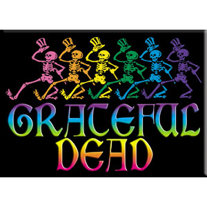 Grateful Dead Skelly  Rainbow Logo 2.5"x3.5" Magnet - 3 pc prepack