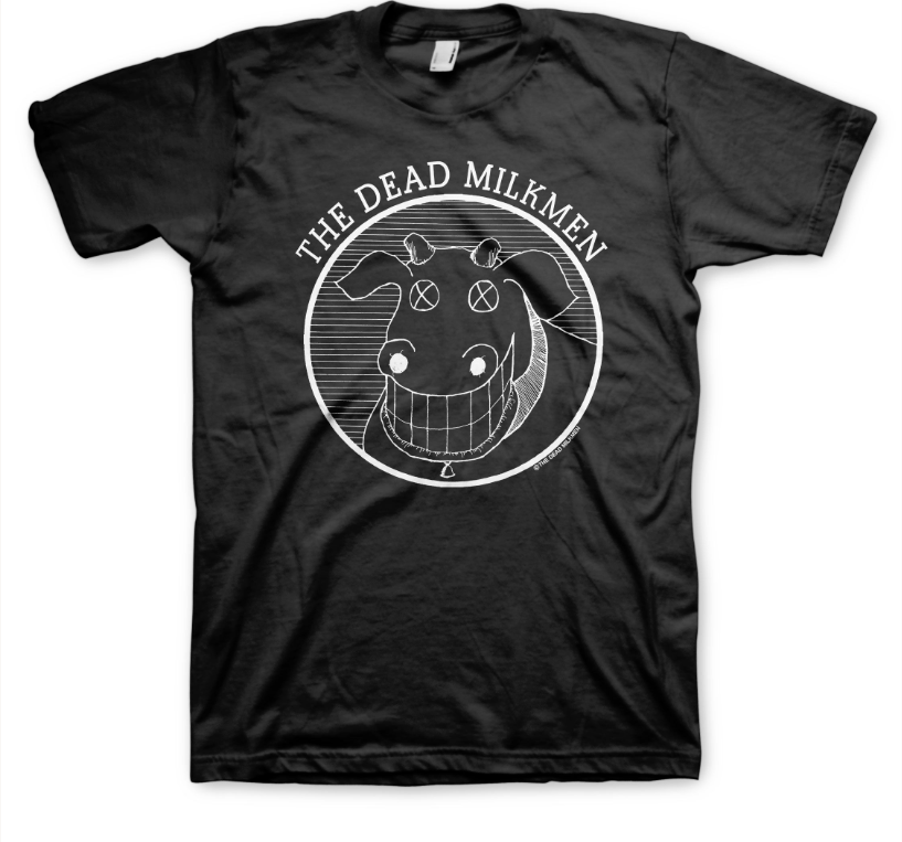 The Dead Milkmen cow logo black t-shirt