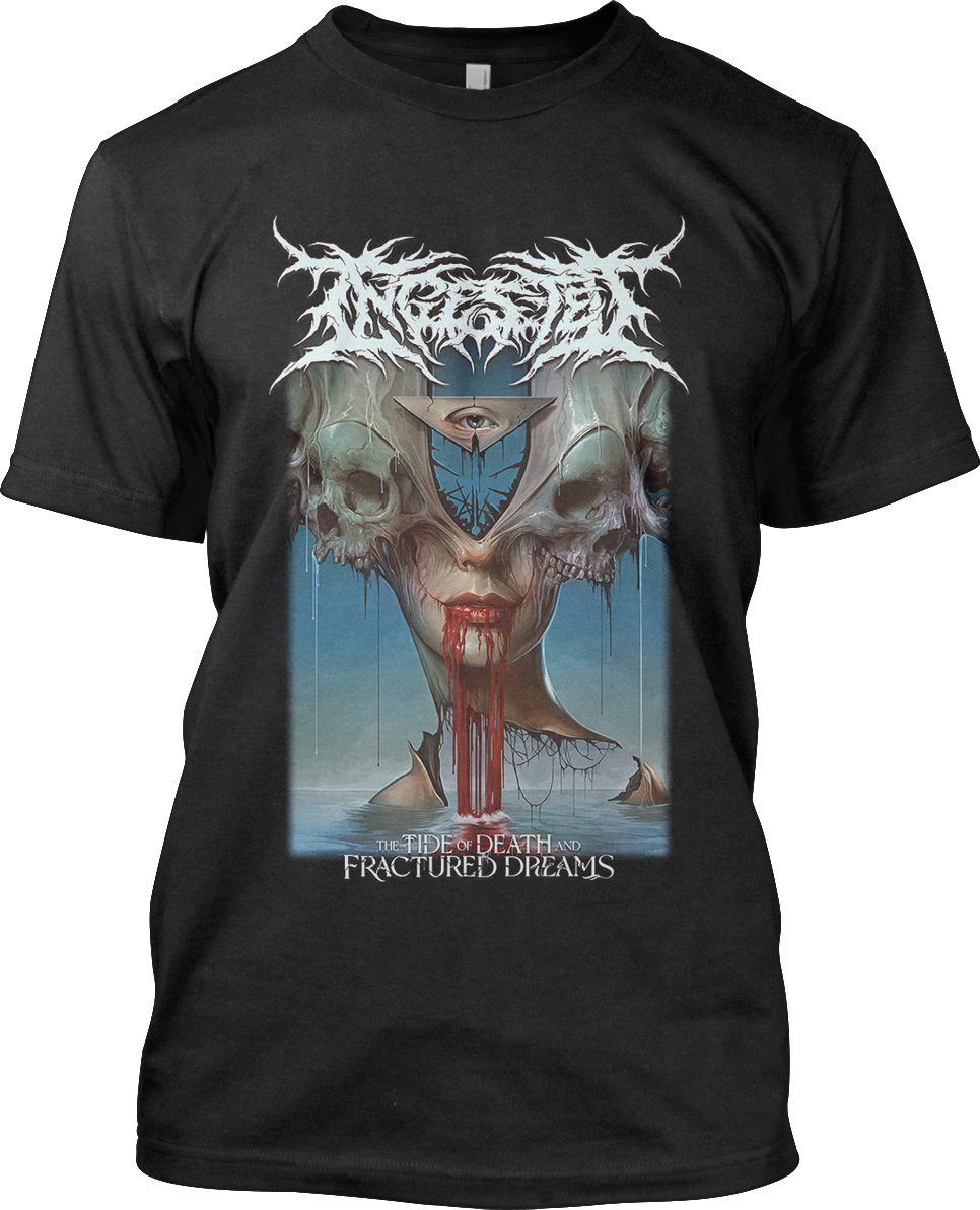 Ingested The Tide of Death and Fractured Dreams black t-shirt
