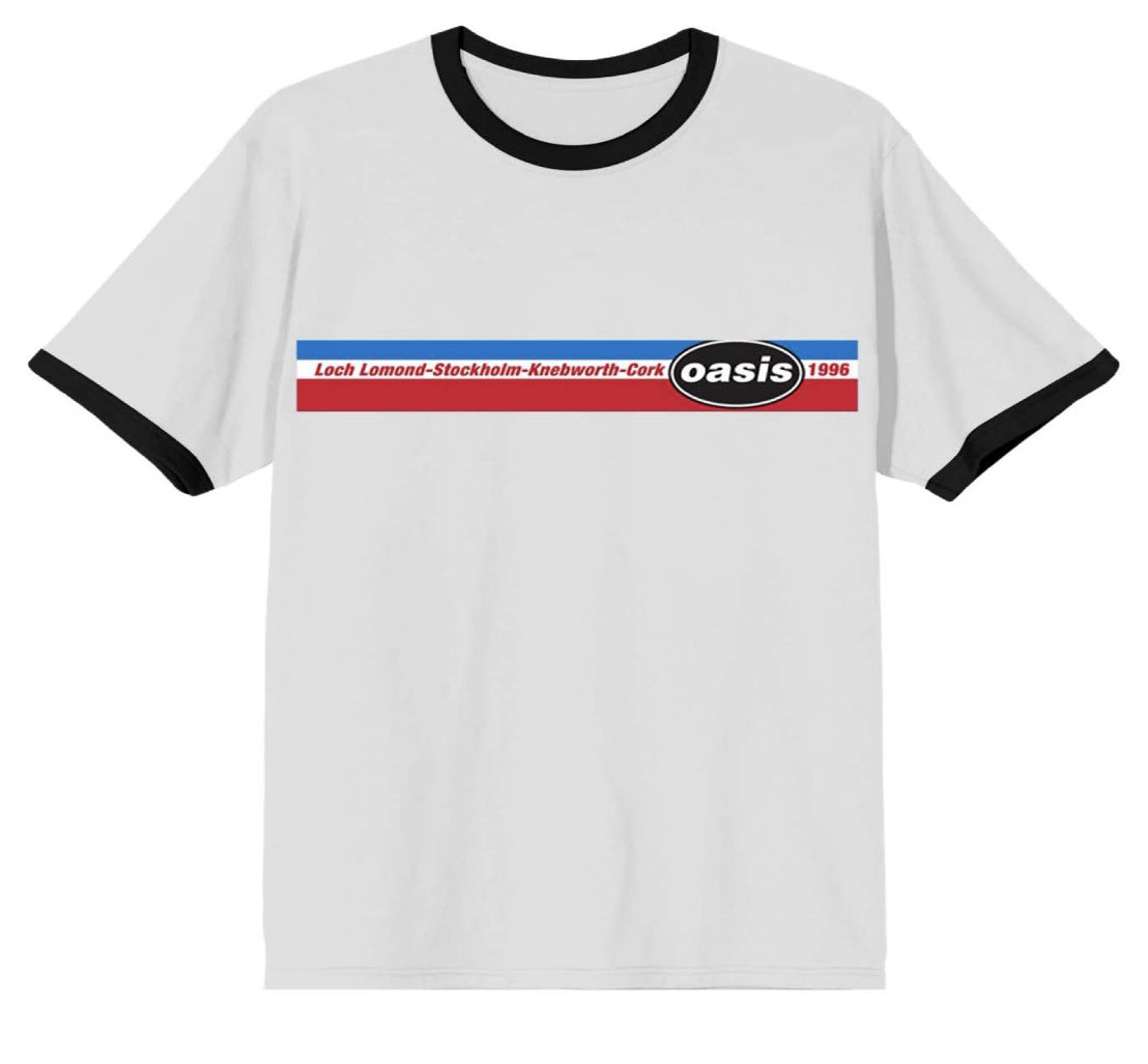 Oasis Tour Ringer white t-shirt