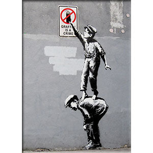 Banksy's Graffiti Graffiti Crime 2.5"x3.5" Magnet - 3 pc prepack