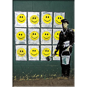 Banksy's Graffiti Happy Face Posters 2.5"x3.5" Magnet - 3 pc prepack