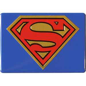 DC Comics Originals Superman Logo on Blue 3.5"x2.5" Metal Magnet - 3 pc prepack