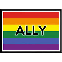 Thumbnail for LGBTQ+ Ally Flag Black  White Outline 2.5