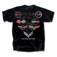 Thumbnail for GM C1 Thru C7 Flags Legend Lives on Corvette T-Shirt