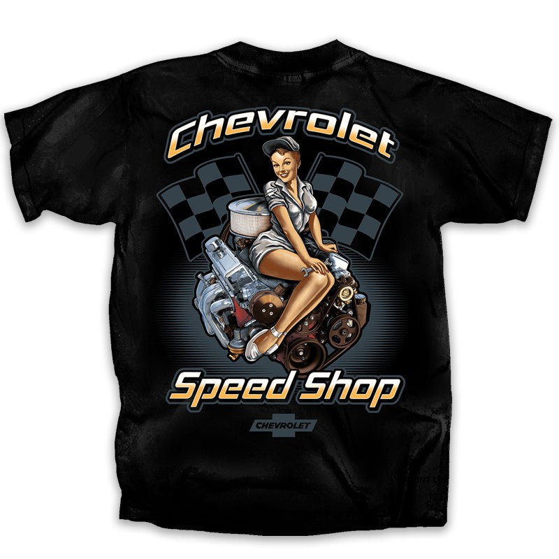 Chevy Speed Shop W/Pin Up T-Shirt