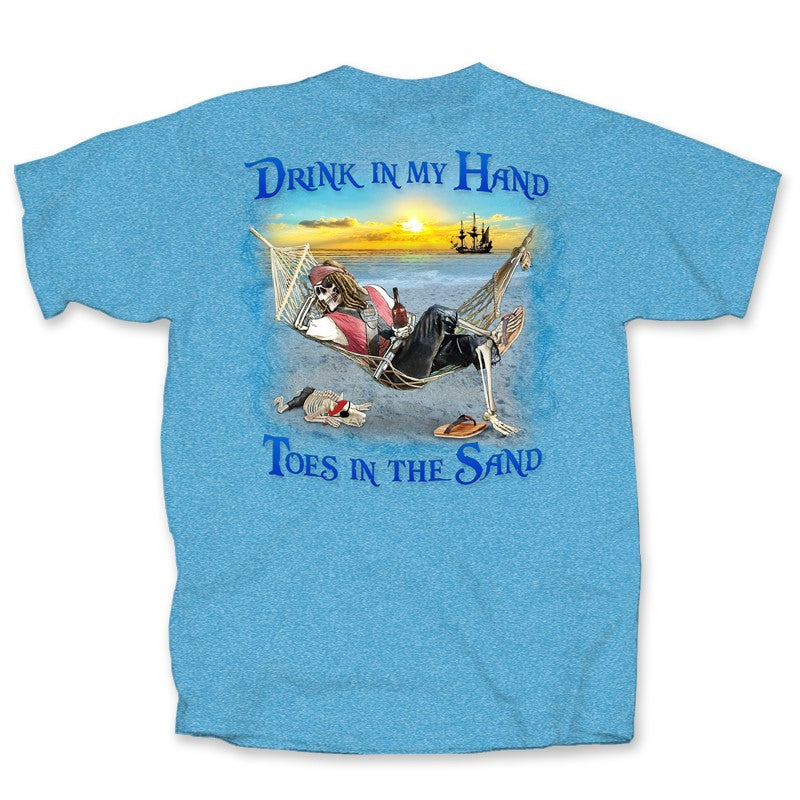 Pirate Drink in Hand Toes in Sand T-Shirt
