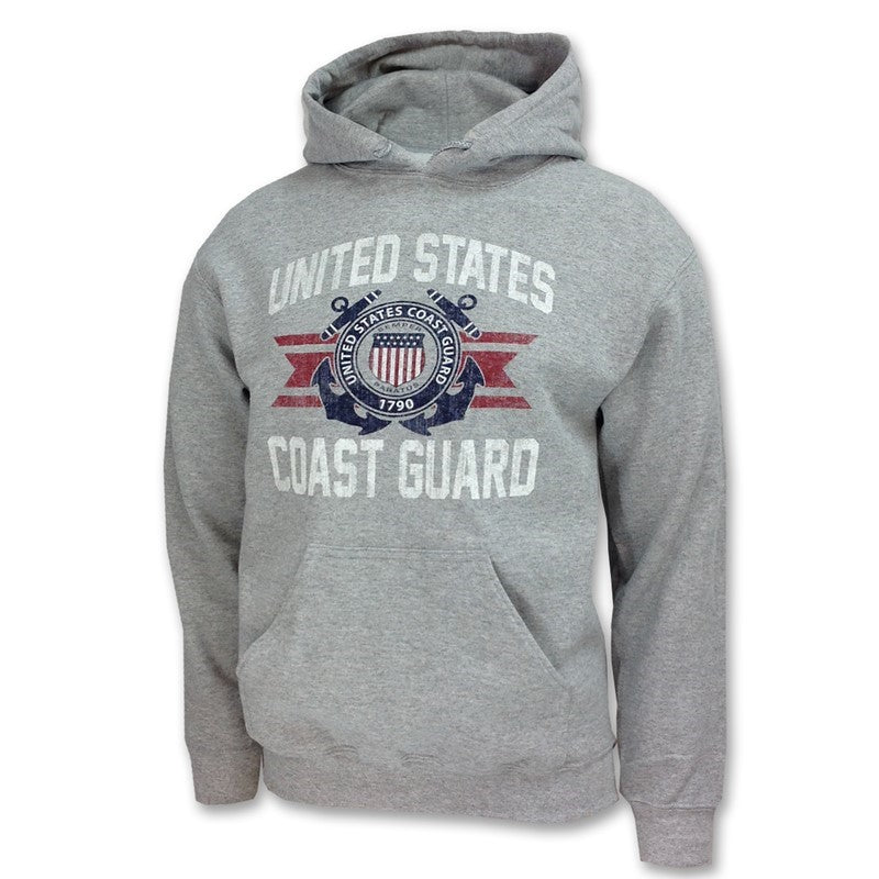 Military Vintage Coast Guard Emblem Adult Hood