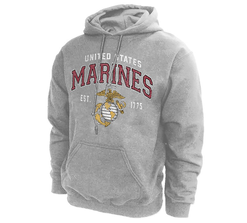 Military Vintage Block Marine Adult Hood