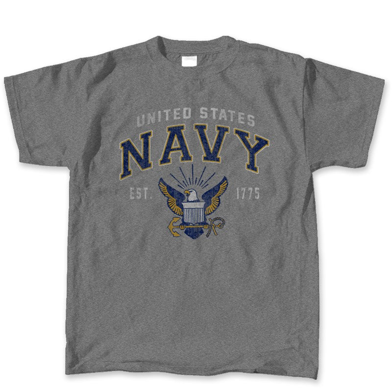 Military Vintage Block Navy Emblem T-Shirt