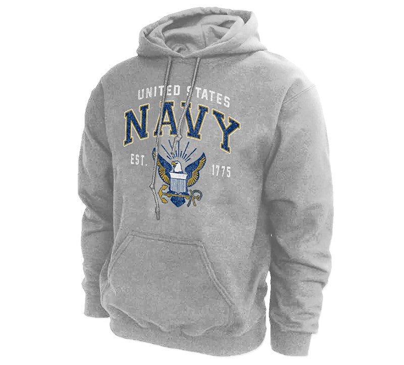 Military Vintage Block Navy Adult Hood