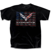 Thumbnail for GM Corvette Flag of Cars Stacked T-Shirt