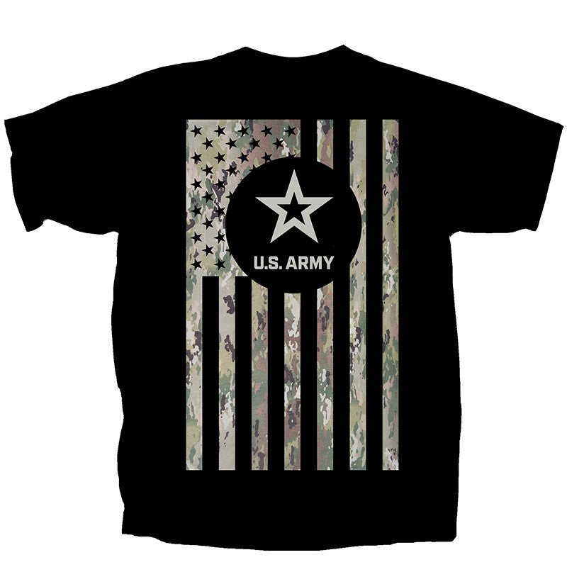 Military Army Camo Flag W/ Logo T-Shirt