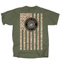 Thumbnail for Military Marines Camo Flag W/ Logo T-Shirt